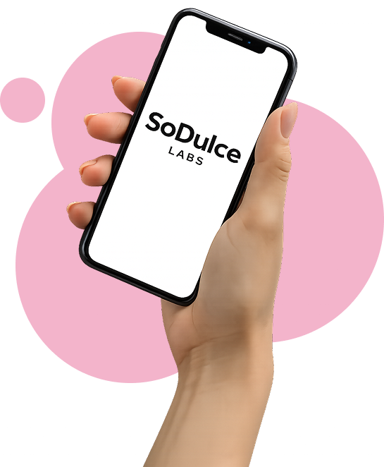 SoDulce Labs app mockup